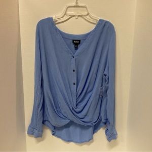 Ana, Long-Sleeve Draped Blouse